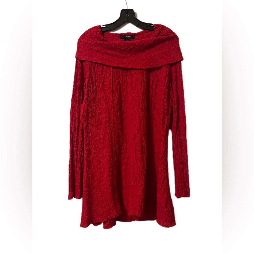Ali miles Women Red Cowl Neck Tunic dress